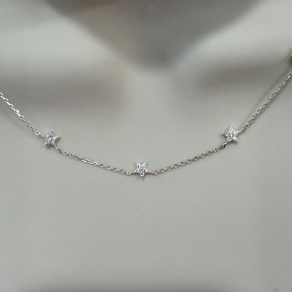 Argento Vivo Sterling Silver Pavé Star
Choker Necklace - Picture 3 of 5